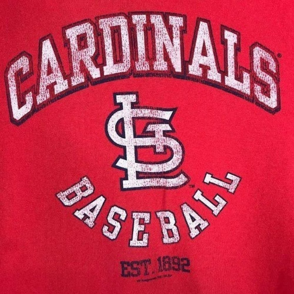 MBL Mens 3XL Cardinals Baseball TShirt Short Sleeve Crew Neck Red Graphic Print